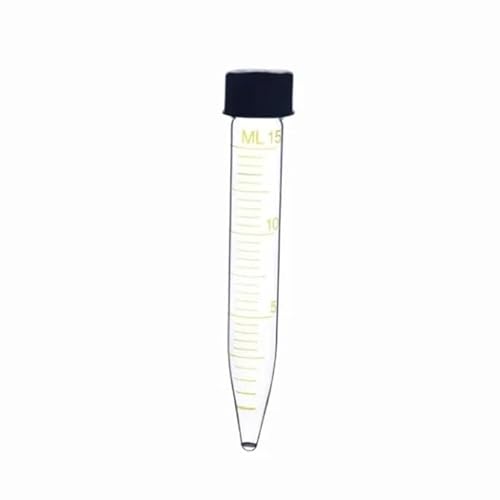 1 Stück 15 ml Glas-Zentrifugenröhrchen mit Schraubverschluss – hochtemperaturbeständig, 10 Stück, 18 mm Durchmesser for den Laborgebrauch(Bottom Tip) von EXOTUF