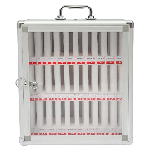 1 Stück Handy-Schließfach aus Aluminiumlegierung, tragbarer Aufbewahrungsschrank, Schloss/Griff for Schule, Büro, Konferenzraum(30 Slots) von EXOTUF