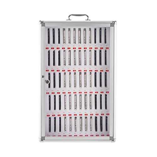 1 Stück Handy-Schließfach aus Aluminiumlegierung, tragbarer Aufbewahrungsschrank, Schloss/Griff for Schule, Büro, Konferenzraum(60 Slots) von EXOTUF