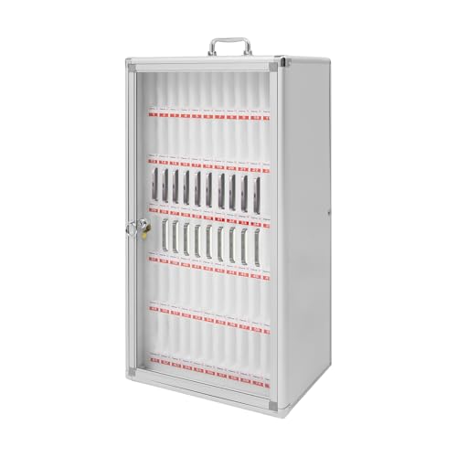 1 Stück Handy-Schließfach aus Aluminiumlegierung, tragbarer Aufbewahrungsschrank, Schloss/Griff for Schule, Büro, Konferenzraum(72 Slots) von EXOTUF