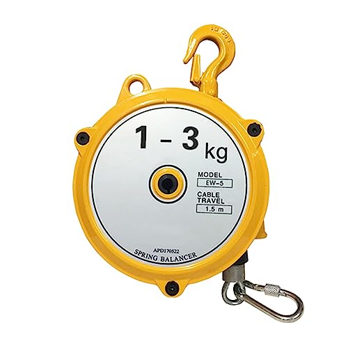 1 Stück einziehbarer Federzug-Werkzeughalter mit 1,5 m Drahtseil und Haken – for den Einsatz in Werkstätten und im Automobilbereich(1-3kg) von EXOTUF