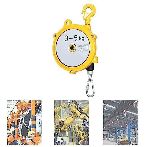 1 Stück einziehbarer Federzug mit 1,5 m Drahtseil und Haken | Einstellbarer Werkzeugausgleicher for Werkstatt und Automobil(3-5kg) von EXOTUF