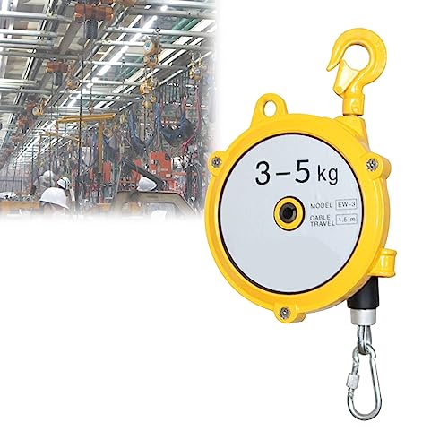1 Stück einziehbarer Federzug mit 1,5 m Drahtseil und Haken – for Werkstatt, Fließband und Automobilausrüstung(3-5kg) von EXOTUF