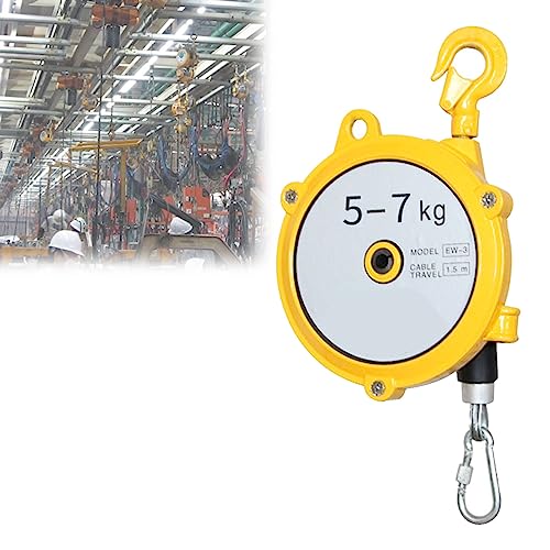 1 Stück einziehbarer Federzug mit 1,5 m Drahtseil und Haken – for Werkstatt, Fließband und Automobilausrüstung(5-7kg) von EXOTUF
