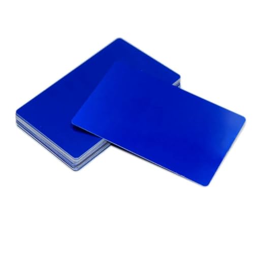 100 Stück farbig eloxierte Metallbleche aus Aluminiumlegierung – 3,4 x 2,1 Zoll flache dünne Platten, 0,5 mm/0,2 mmT, for Basteln und Gravieren(Dark Blue,0.5mm) von EXOTUF
