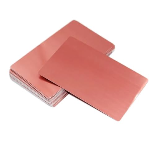 100 Stück farbig eloxierte Metallbleche aus Aluminiumlegierung – 3,4 x 2,1 Zoll flache dünne Platten, 0,5 mm/0,2 mmT, for Basteln und Gravieren(Pink,0.2mm) von EXOTUF
