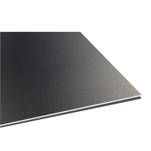 3 Stück doppelt eloxierte, sandgestrahlte Aluminiumplatten for DIY-Gravuren – Farbige Perlenstrahl-Tags(Bright Black,1.0x200x200mm) von EXOTUF