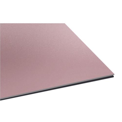3 Stück doppelt eloxierte, sandgestrahlte Aluminiumplatten for DIY-Gravuren – Farbige Perlenstrahl-Tags(Rose Gold,1.0x100x100mm) von EXOTUF