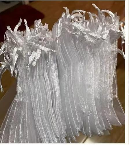 EXOTUF 100 Stück hochdichte Nylon-Netzbeutel for Obst und Gemüse – wasserdichtes Insektenschutznetz mit Kordelzugverschluss(10x15cm) von EXOTUF