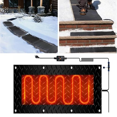 EXOTUF Gummi-Schneeschmelzmatten – rutschfeste Eisschmelzmatten for den Außenbereich for Dächer, Gehwege und Eingänge – 4 Stück (10 x 35,4 Zoll)(30x120cmx1Pcs) von EXOTUF
