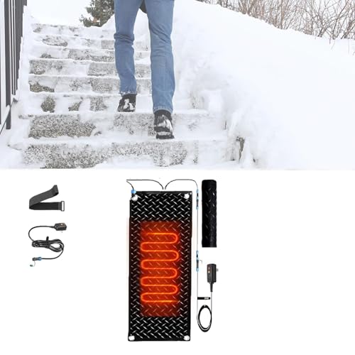 EXOTUF Schneeschmelzmatte for den Außenbereich – rutschfeste Gummi-Eisschmelzmatte for Einfahrten, Gehwege, Treppen und Türen – 40 x 80 cm (15,7 x 32 Zoll)(30x60cmx1Pcs) von EXOTUF