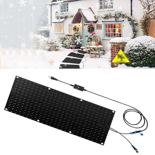 EXOTUF Schneeschmelzmatte – rutschfeste Eisschmelzlösung for Auffahrten und Treppen im Außenbereich mit Netzkabel – for sicheres Reisen im Winter(25.4x90cmx1Pcs) von EXOTUF