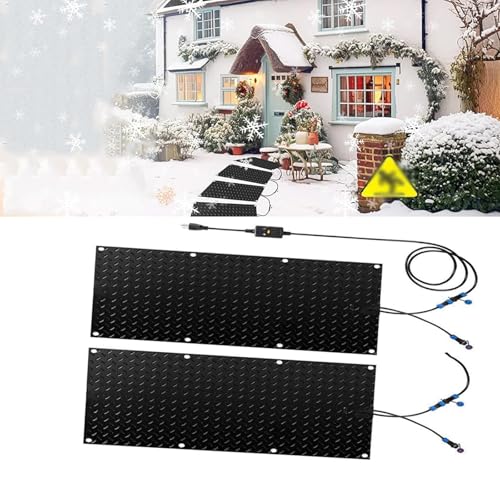 EXOTUF Schneeschmelzmatte – rutschfeste Eisschmelzlösung for Auffahrten und Treppen im Außenbereich mit Netzkabel – for sicheres Reisen im Winter(40x60cmx2Pcs) von EXOTUF