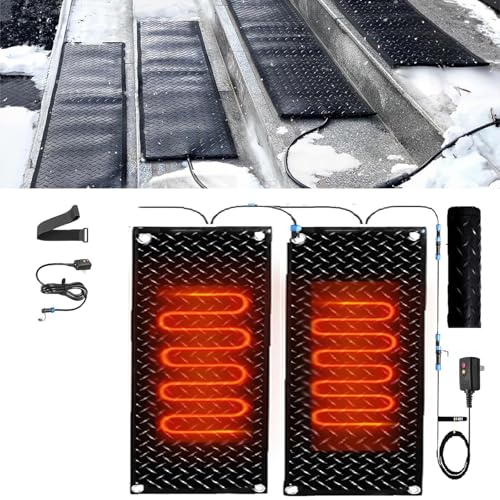 Schneeschmelzmatten for den Außenbereich – for Einfahrten, Gehwege, Treppen und Türen – Effiziente Lösung for Schmelzen von EIS und Schnee im Winter(30x60cmx2Pcs) von EXOTUF