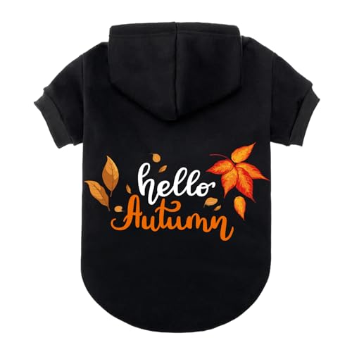 EXPAWLORER Hunde-Kapuzenpullover, weich und warm, für Herbst und Winter, mit Ahornblatt-Motiv, für Welpen, Katzen, kleine, mittelgroße und große Hunde von EXPAWLORER
