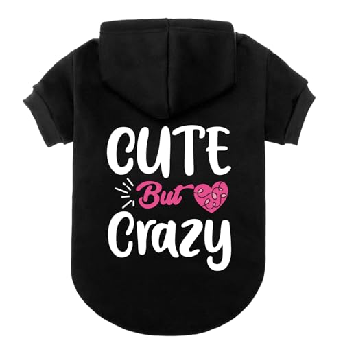 EXPAWLORER Hunde-Kapuzenpullover, weich und warm, für Herbst und Winter, mit süßem, aber verrücktem Aufdruck für Welpen, Katzen, kleine, mittelgroße und große Hunde von EXPAWLORER