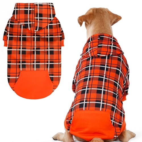 EXPAWLORER Hunde-Kapuzenpullover mit Karomuster, britischer Stil, warmer Hundepullover mit Loch für die Leine, Pitbull-Kleidung, Wintermantel für alle Rassen, Welpen, Mädchen, Jungen, Katzen EXPAWLORER Hunde-Kapuzenpullover mit Karomuster, britischer Stil, warmer Hundepullover mit Loch für die Leine, Pitbull-Kleidung, Wintermantel für alle Rassen, Welpen, Mädchen, Jungen, Katzen von EXPAWLORER
