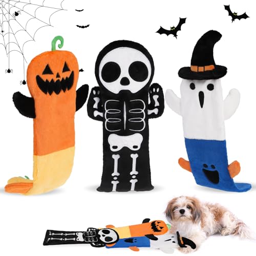 EXPAWLORER Quietschendes Halloween-Hundespielzeug für Hunde, keine Füllung, interaktives Plüsch-Hundespielzeug mit Knisterpapier, Quietschspielzeug für kleine, mittelgroße und große Hunde, Welpen EXPAWLORER Quietschendes Halloween-Hundespielzeug für Hunde, keine Füllung, interaktives Plüsch-Hundespielzeug mit Knisterpapier, Quietschspielzeug für kleine, mittelgroße und große Hunde, Welpen von EXPAWLORER