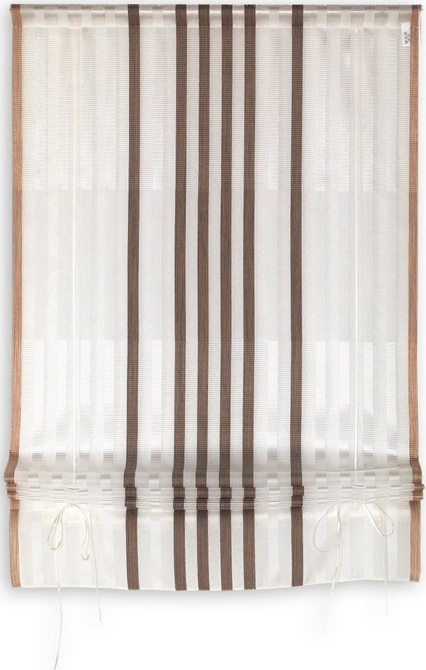 EXPERIENCE Bändchenrollo Raffrollo Scheibengardine Bändchenrollo Küchengardine 2233 gestreift Braun 60 / 100 cm Breite, mit Stangendurchzug, Tunnelzug EXPERIENCE Bändchenrollo Raffrollo Scheibengardine Bändchenrollo Küchengardine 2233 gestreift Braun 60 / 100 cm Breite, mit Stangendurchzug, Tunnelzug von EXPERIENCE