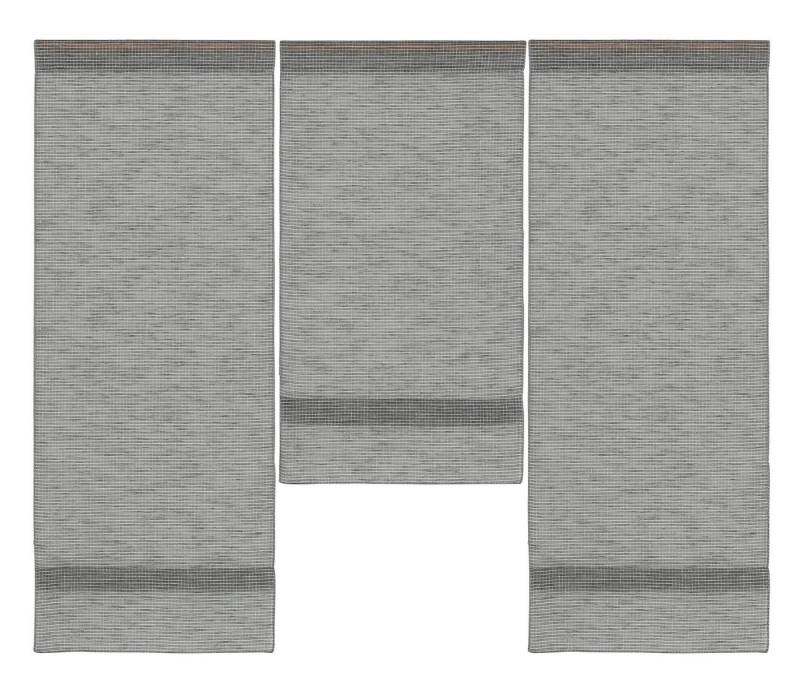 EXPERIENCE Scheibengardine Scheibengardine modern 3er I 4er Mini Flächenvorhang Set Anthrazit 4049 I 4050 Breite 90 cm I 120 cm, Stangendurchzug (3 St), halbtransparent, Lintex, Modern, Karo, Kitchenline von EXPERIENCE