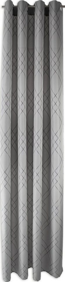 EXPERIENCE Vorhang Ösenschal Seitenschal Vorhang 2519 140x245 cm Braun Grau Uni Blickdicht Ösenvorhang (1 St), Ösen, blickdicht, Jacquard, mit 8 Ösen von EXPERIENCE