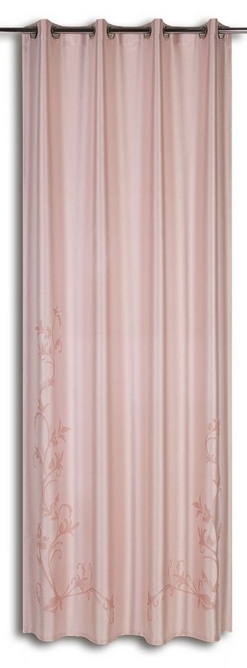 EXPERIENCE Vorhang Ösenschal Uni Seitenschal Vorhang Luana Rosa Mint Grün mit 8 Ösen Jacquard, Ösen (1 St), blickdicht, Jacquard, Serie Elfe von EXPERIENCE
