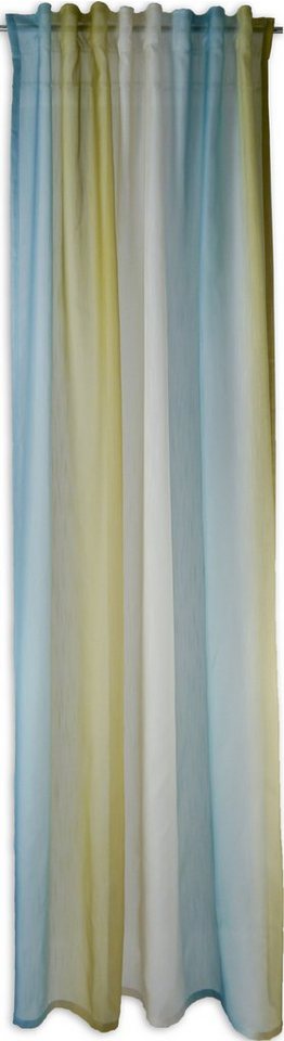 Vorhang Schlaufenschal Seitenschal Verdeckte Schlaufe Schlaufenvorhang 2517 Farbverlauf Grün Blau Rosa 140x245 cm, EXPERIENCE, Schlaufen (1 St), halbtransparent, Voile, Multifunktionsband von EXPERIENCE