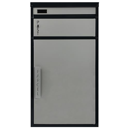 Safepost 65 TIAMAT Paketbriefkasten - mit Paketfach - Standbriefkasten - Exklusivmodell (anthrazit/silber mit 4 Schlüssel) von EXPERT-Security