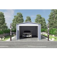 Garage mit Rolltor - 19,5 m² - Stahl - Grau - OCTOU Garage mit Rolltor - 19,5 m² - Stahl - Grau - OCTOU von Vente-unique