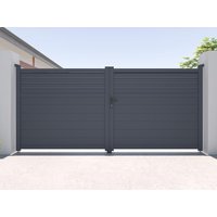 Gartentor Flügeltor mit Torantrieb - 355 x 166 cm - Aluminium - Anthrazit - VIAZO Gartentor Flügeltor mit Torantrieb - 355 x 166 cm - Aluminium - Anthrazit - VIAZO von Vente-unique