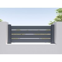Sichtschutzzaun mit lichtdurchlässigem Design zum Aufstellen - 80,3 x 188,6 - Aluminium - Anthrazit - PRIMO von EXPERTLAND