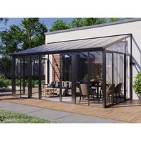 Veranda - Aluminium & Polycarbonat - mit UV-Schutz - 15,8 m² - Anthrazit - MATHILDA von EXPERTLAND