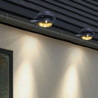 Expo Börse - Dachrinnenleuchte Solarlampe anthrazit Wandlampe Klemme Außenleuchte Zaunlampe, Metall Kunststoff, led warmweiß, l 16 cm, 2er Set von EXPO BÖRSE