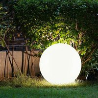 Expo Börse - Solarlampen für Außen Kugel Gartenleuchte Erdspieß Kugelleuchte Solar 30 cm led Solarkugel für den Garten, weiß silber, 4x led warmweiß, von EXPO BÖRSE