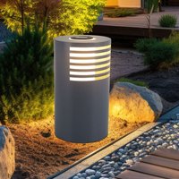 LED Solarlampe Wegeleuchte Gartenlampe Außenleuchte Standlampe, Kunststoff weiß, warmweiß, DxH 20x35 cm von EXPO BÖRSE