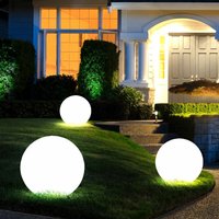 Solarlampe Solarleuchte Kugellampe Gartenleuchte Kugelleuchte Wegelampe, IP44 Akku Erdspieß, weiß silber, 4x led warmweiß von EXPO BÖRSE