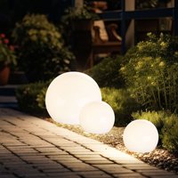 Solarleuchte Kugel Garten Kugelleuchte Solar LED Gartendeko Solarkugel für Außen, mit Erdspieß, Leuchtdauer ca. 6-8 Stunden, warmweiß, D 10/15 cm, von EXPO BÖRSE