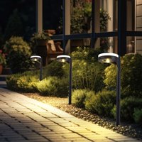 Solarleuchte schwarz Steckleuchte Solar Gartenleuchte Solarlampe, Up Down Beleuchtung, 13x led warmweiß, DxH 11x45 cm, 3er Set von EXPO BÖRSE