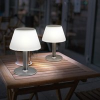 Tischleuchte Solarleuchte Außenlampe Terrassenleuchte Tischlampe Balkon, IP44 Akku Zugschalter Edelstahl weiß, 10x led warmweiß, DxH 20x28 cm, 2er Set Tischleuchte Solarleuchte Außenlampe Terrassenleuchte Tischlampe Balkon, IP44 Akku Zugschalter Edelstahl weiß, 10x led warmweiß, DxH 20x28 cm, 2er Set von EXPO BÖRSE