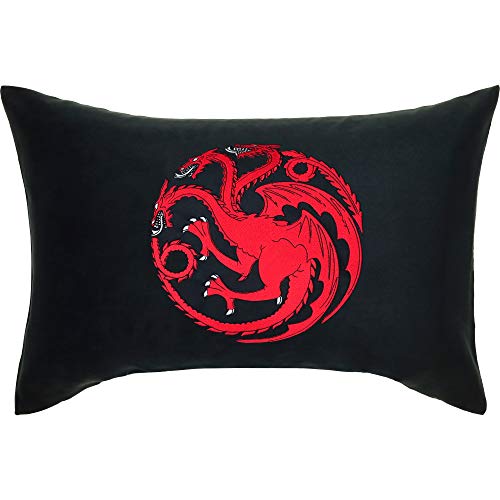EXPRESS-STICKEREI Dekokissen mit Motiv Wappen Wohnzimmer Deko Kissen GOT Targaryen Symbol Mother of Dragons für Sofa Game-of-Throne-Fan | 40x60cm von EXPRESS-STICKEREI