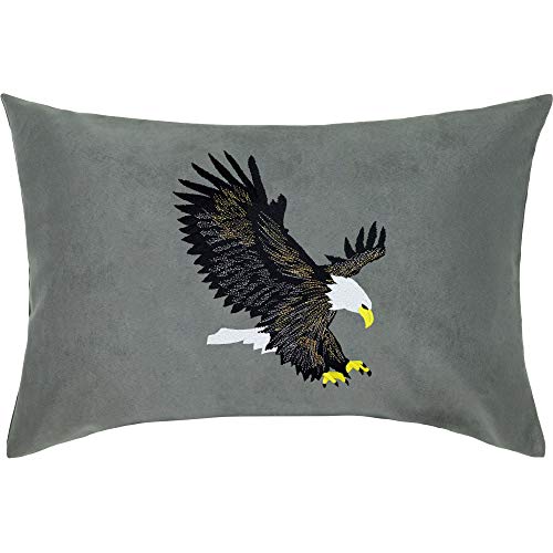 EXPRESS-STICKEREI America Eagle Kissen Weisskopfseeadler Kissenbezug gefüllt | Adler Dekokissen mit Füllung Wohnzimmer Sofakissen Couchkissen | Biker | 40x60cm von EXPRESS-STICKEREI