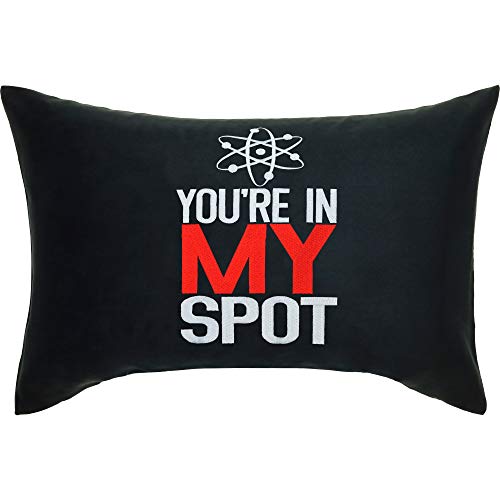 EXPRESS-STICKEREI Lustiges Dekokissen You Are IN My Spot Wohnzimmer Deko Kissen TBBT Sheldon Zierkissen für Büro Polsterüberzug für Sofa Entrepreneur Geschenk für Office | 40x60cm | schwarz von EXPRESS-STICKEREI