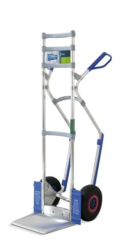 Vollmontierte EXPRESSO Alu Profi- Sackkarre AE201521K mit klappbarer Schaufel/Für Säcke, Rollen & Kartons / 250kg / Luftreifen, schwarz von EXPRESSO
