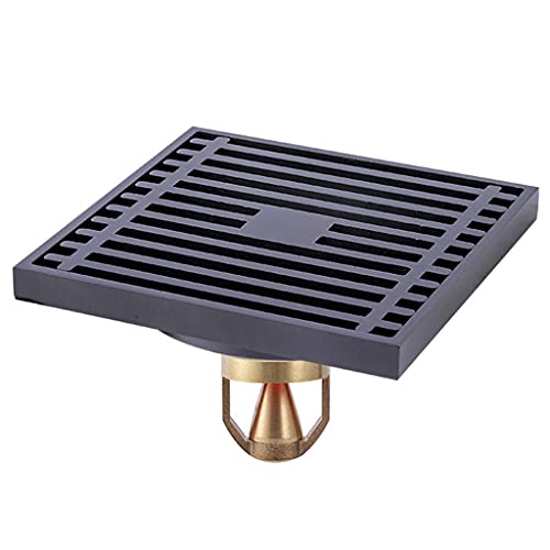 Doppelschichtiger Filter Messing Bodenablauf Metallsieb Quadratische Abdeckung für Küche Bad Garage Balkon Garage Dusche Haarfänger Keller Quadratisch Rückflussverhinderer von EXQIOUR