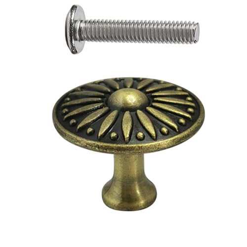 EXQIOUR Schubladenknauf mit einem Loch, antiker Schrankgriff, klassische Designs, Schubladengriff, 12 Stück, einfache Installation für Zuhause, einzigartige Einrichtungsgegenstände von EXQIOUR