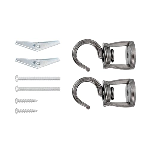 EXQIOUR Tragbarer, stabiler Deckenhaken zum Aufhängen von Pflanzen und Lichtern, inklusive Metallschrauben und Federdesigns, Zubehör, platzsparender Haken, 2 Stück von EXQIOUR