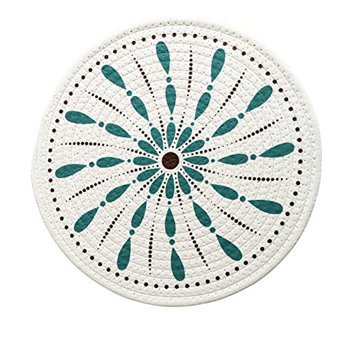 4er-Set Boho-Tischsets, Rund Geflochtene Tischsets Abwaschbar Platzdeckchen Hitzebeständig Schmutzabweisend für Esstisch, Küche (B,24CM) von EXQUILEG