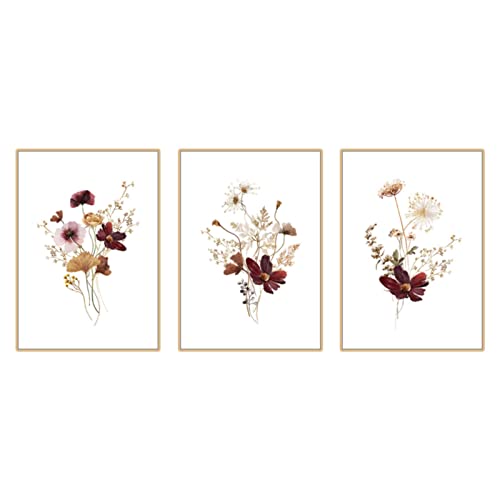 EXQUILEG 3-teiliges Premium Poster Set, Aquarell Floral Bilder Wanddekoration Leinwand Kunstposter, Stilvolle Kunstdrucke für Wohnzimmer Deko (30 x 40 cm) von EXQUILEG