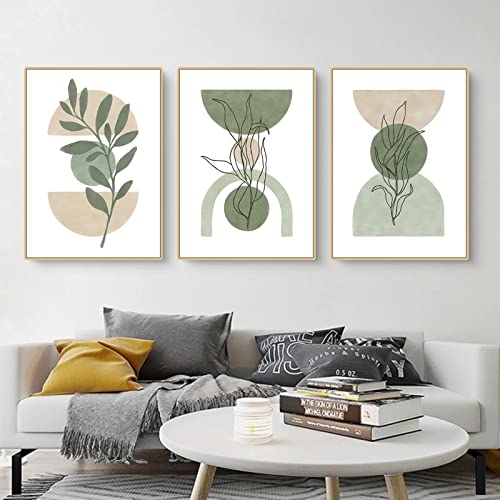 EXQUILEG 3er Poster Set, Boho Abstrakt Pflanze Blumen Leinwand Bilder,Premium Abstrakte Leinwandbilder, Moderne Bilder für Wohnzimmer Schlafzimmer, Ohne Rahmen (40 * 50cm,B) von EXQUILEG