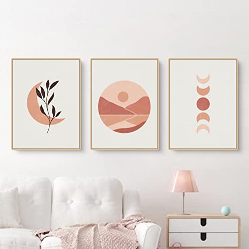 EXQUILEG 3er Set Poster, Premium Abstrakte Leinwandbilder, Boho Modern Print Art Poster für Wohnzimmerdekoration (40 x 50 cm) von EXQUILEG